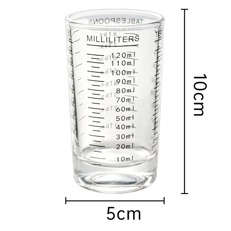Glass Measuring Cup Set – 120ml Borosilicate, Heat Resistant, Set of 2
