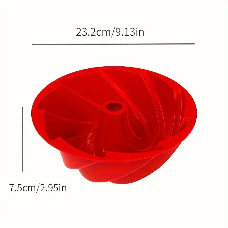 1pc Non-Stick Round Cake Pan, Easy Release Silicone Base for Cakes Bread, 180°C Heat-Resistant Baking Mold, Easy Clean