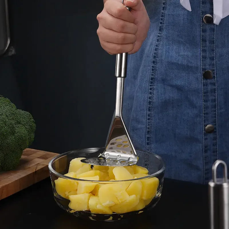 Stainless Steel Potato Masher – Ergonomic Non-Slip Vegetable Press