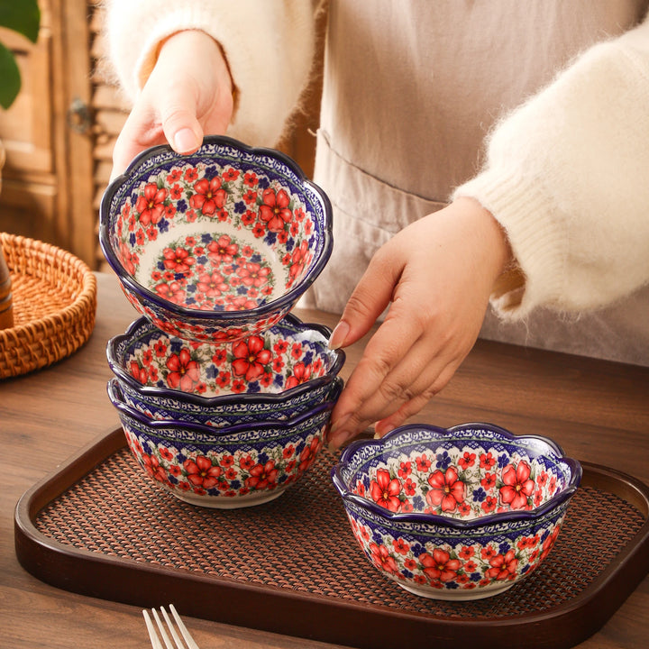 Vintage Floral Ceramic Bowl – Multi-Use for Soup, Rice & Noodles