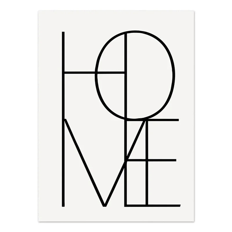 Abstract Boho Geometric Line Canvas Print – Black & Beige
