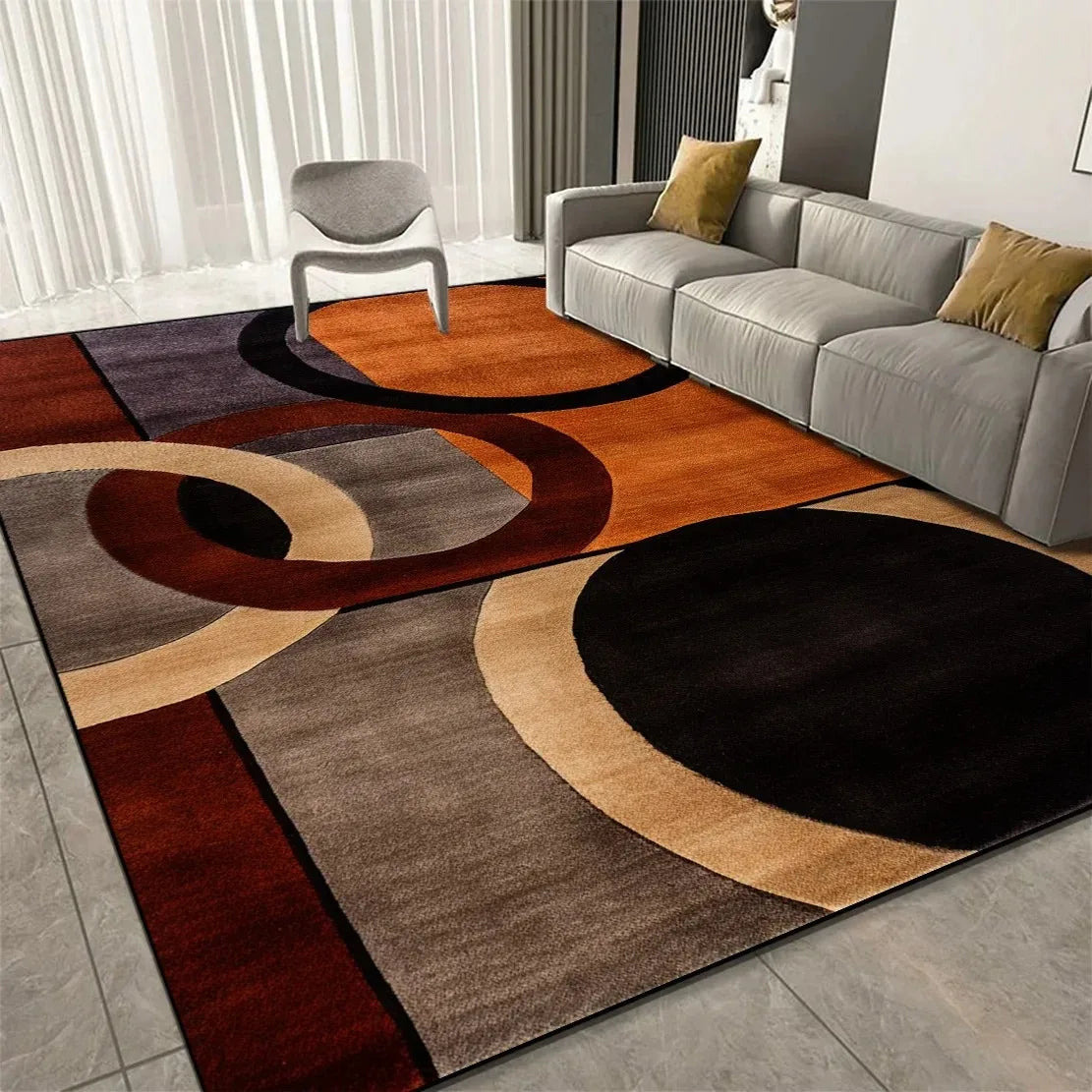 Geometric Print Area Rug – Soft Washable Floor Carpet