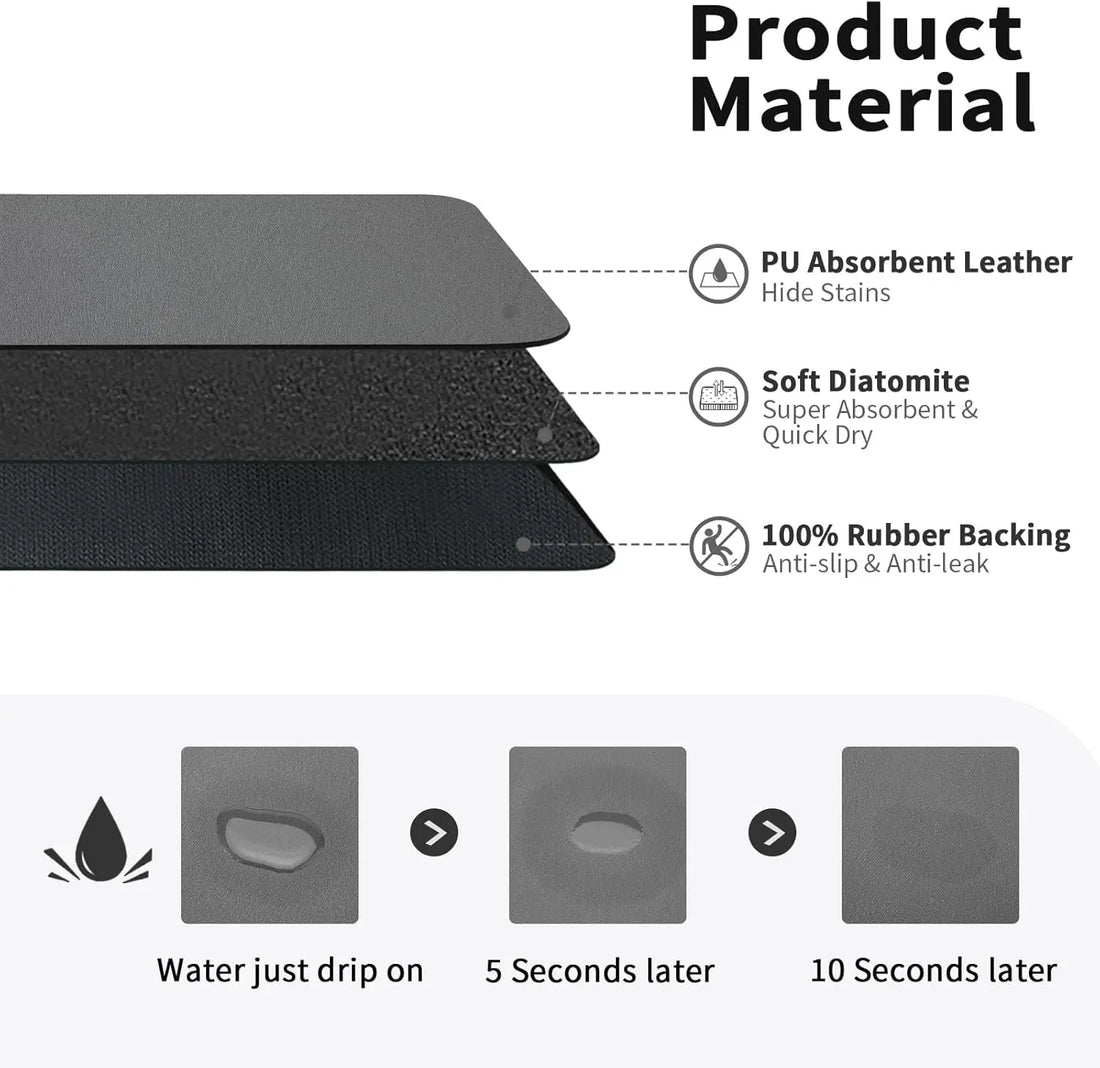 Mandala Print Diatomite Kitchen Drain Mat – Anti-Slip, Absorbent Countertop Pad