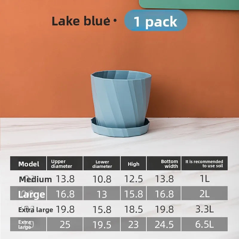 Large Breathable Ceramic-Style Plastic Flower Pot – Simple Modern Design