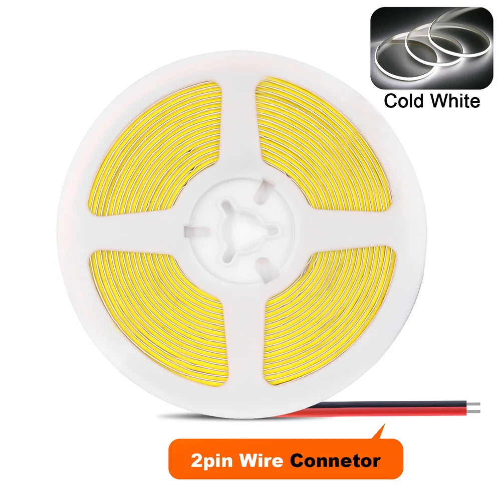 USB 5V COB LED Strip Light – 320 LEDs/m, Flexible Tape, 0.5–5m