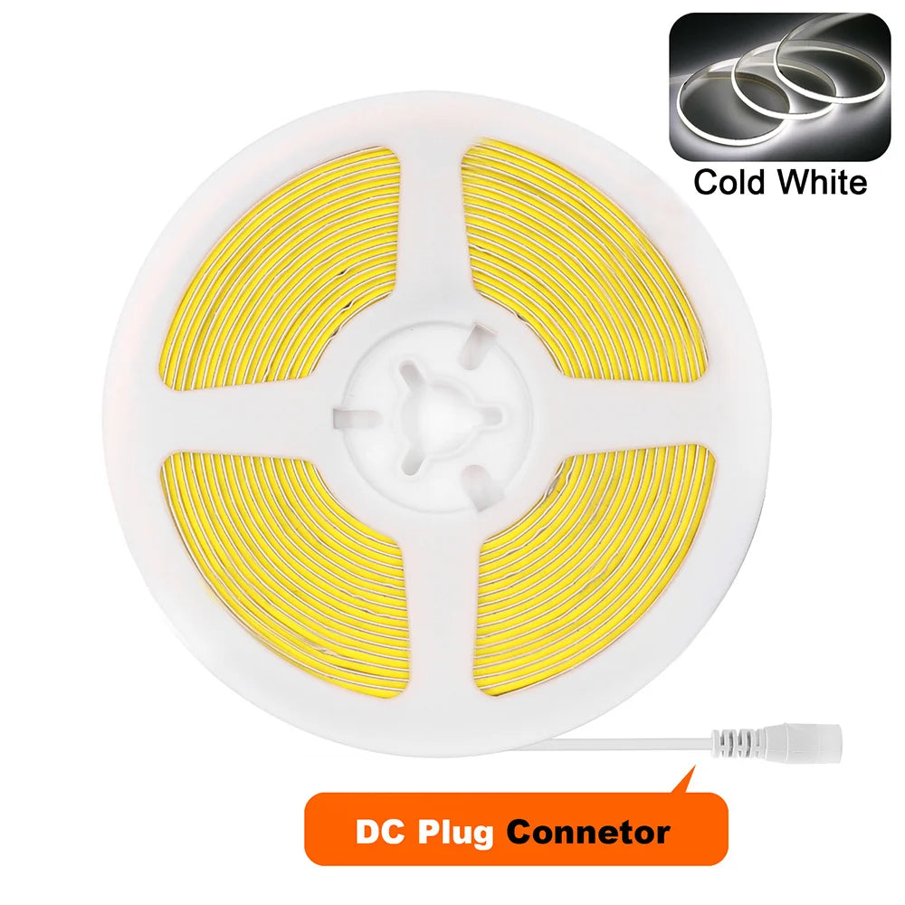 USB 5V COB LED Strip Light – 320 LEDs/m, Flexible Tape, 0.5–5m