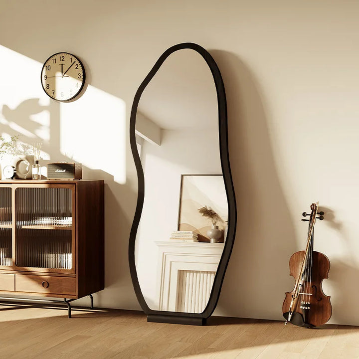 Full Length Floor Mirror – Wood & Glass Frame, Medieval Style