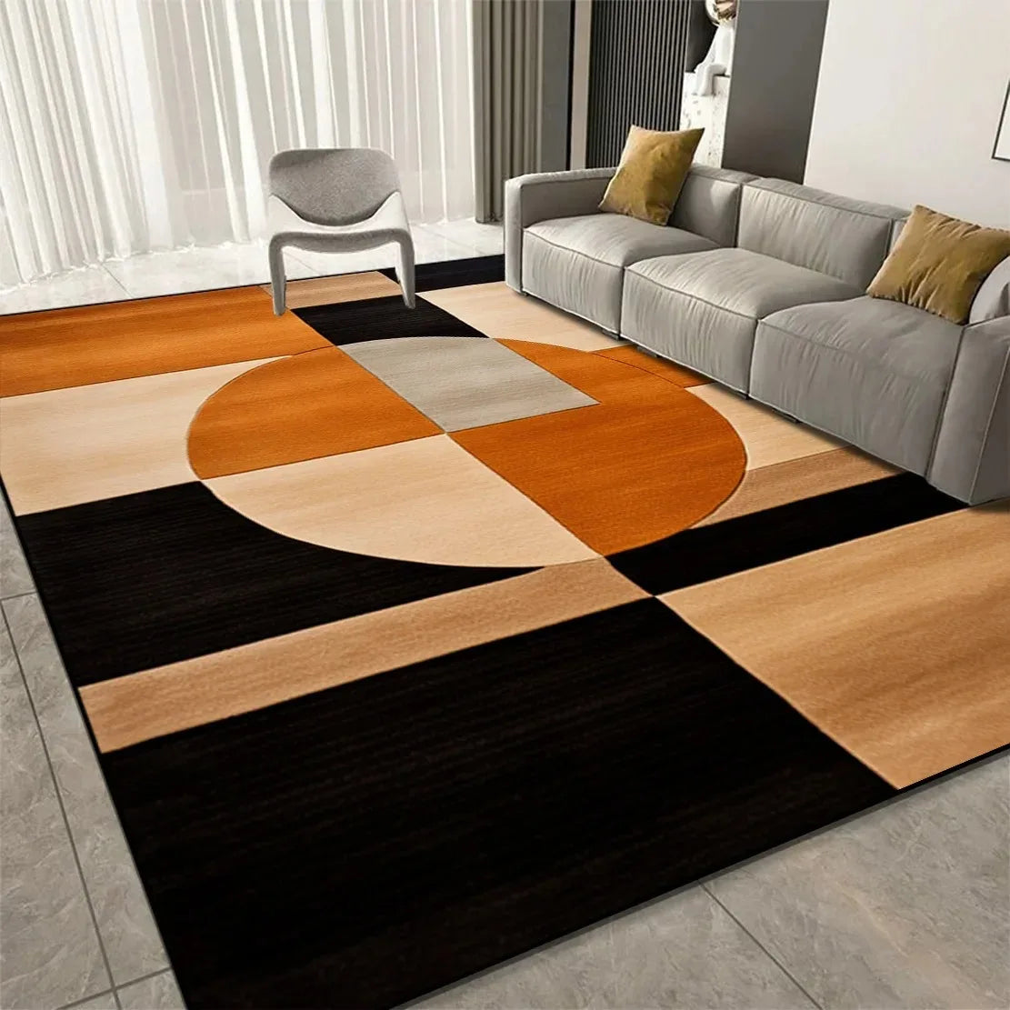 Geometric Print Area Rug – Soft Washable Floor Carpet