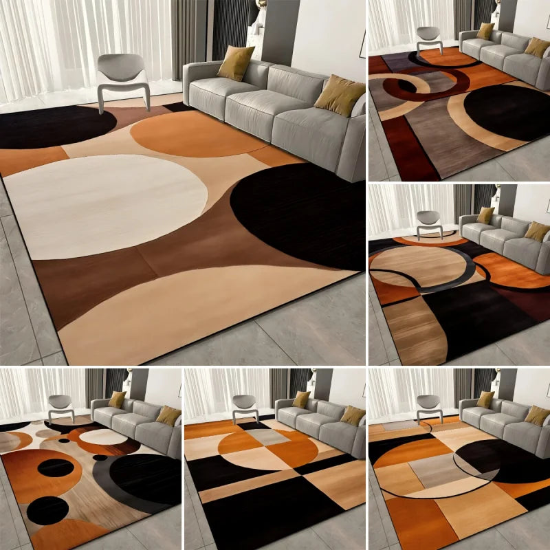 Geometric Print Area Rug – Soft Washable Floor Carpet