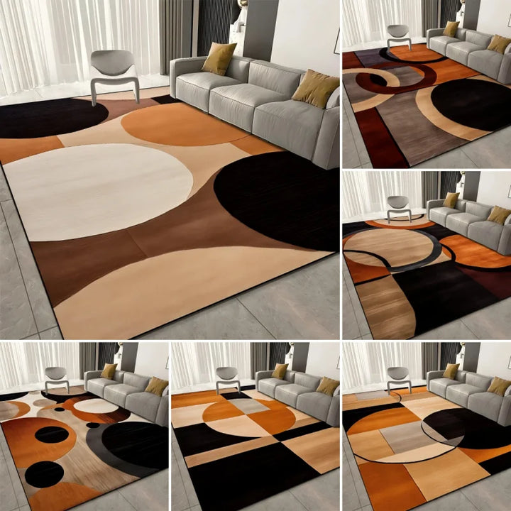 Geometric Print Area Rug – Soft Washable Floor Carpet