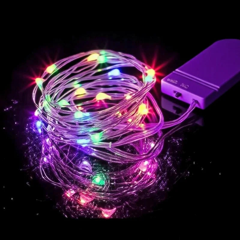Battery-Operated Fairy String Lights – Waterproof Silver Wire