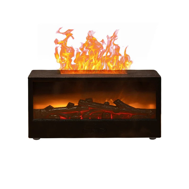 Fireplace Flame Aroma Diffuser with Remote – 7 LED Colors