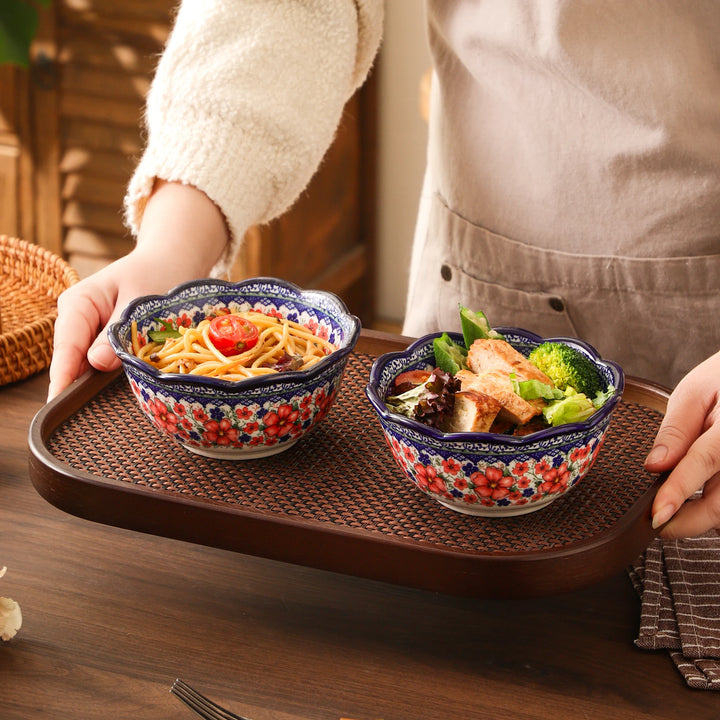 Vintage Floral Ceramic Bowl – Multi-Use for Soup, Rice & Noodles
