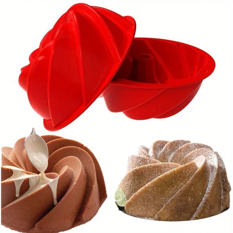 1pc Non-Stick Round Cake Pan, Easy Release Silicone Base for Cakes Bread, 180°C Heat-Resistant Baking Mold, Easy Clean