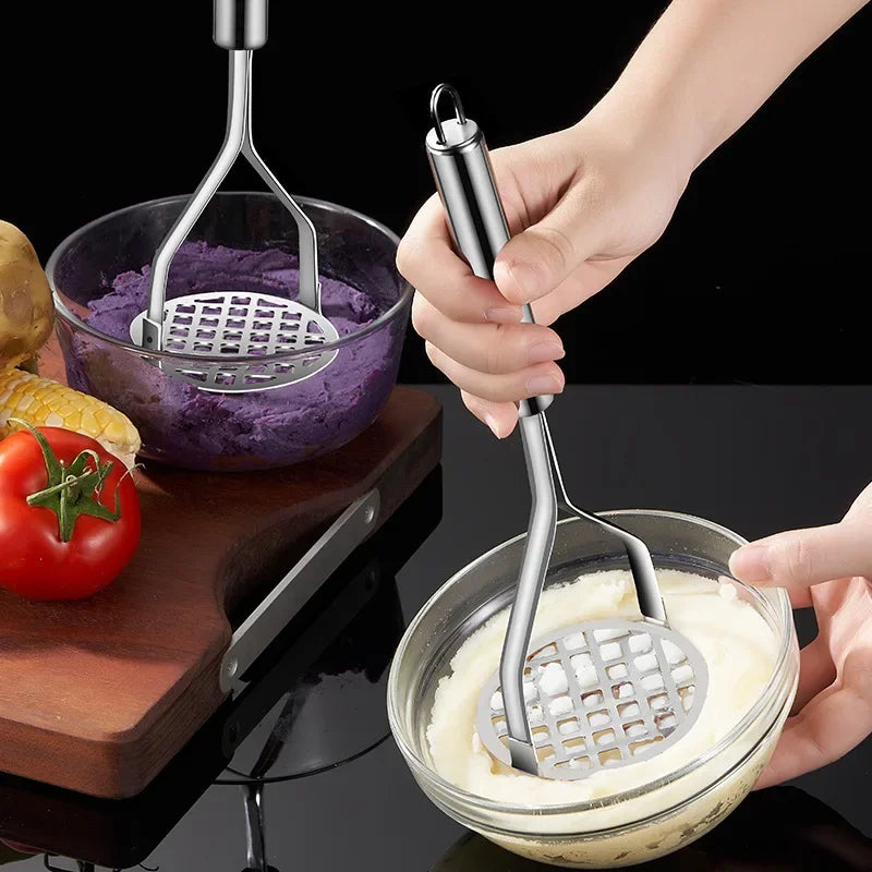 Stainless Steel Potato Masher – Ergonomic Non-Slip Vegetable Press