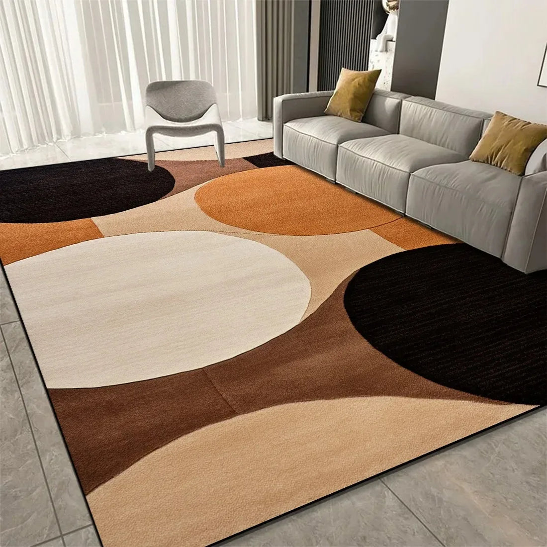 Geometric Print Area Rug – Soft Washable Floor Carpet