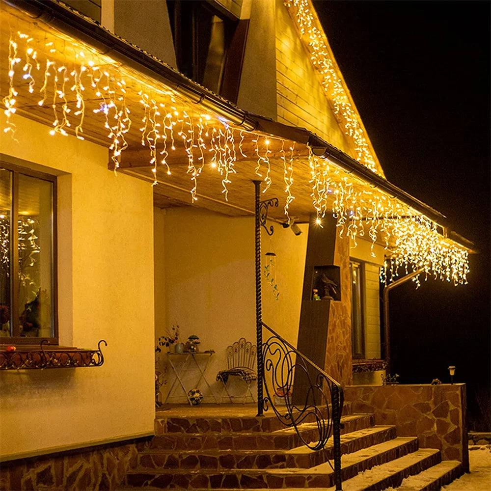 LED Icicle Curtain String Lights – 4M for Outdoor & Indoor Decor