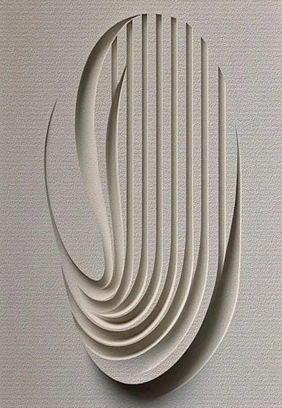 Abstract 3D Relief Beige Geometric Canvas Print – Wabi-Sabi Style