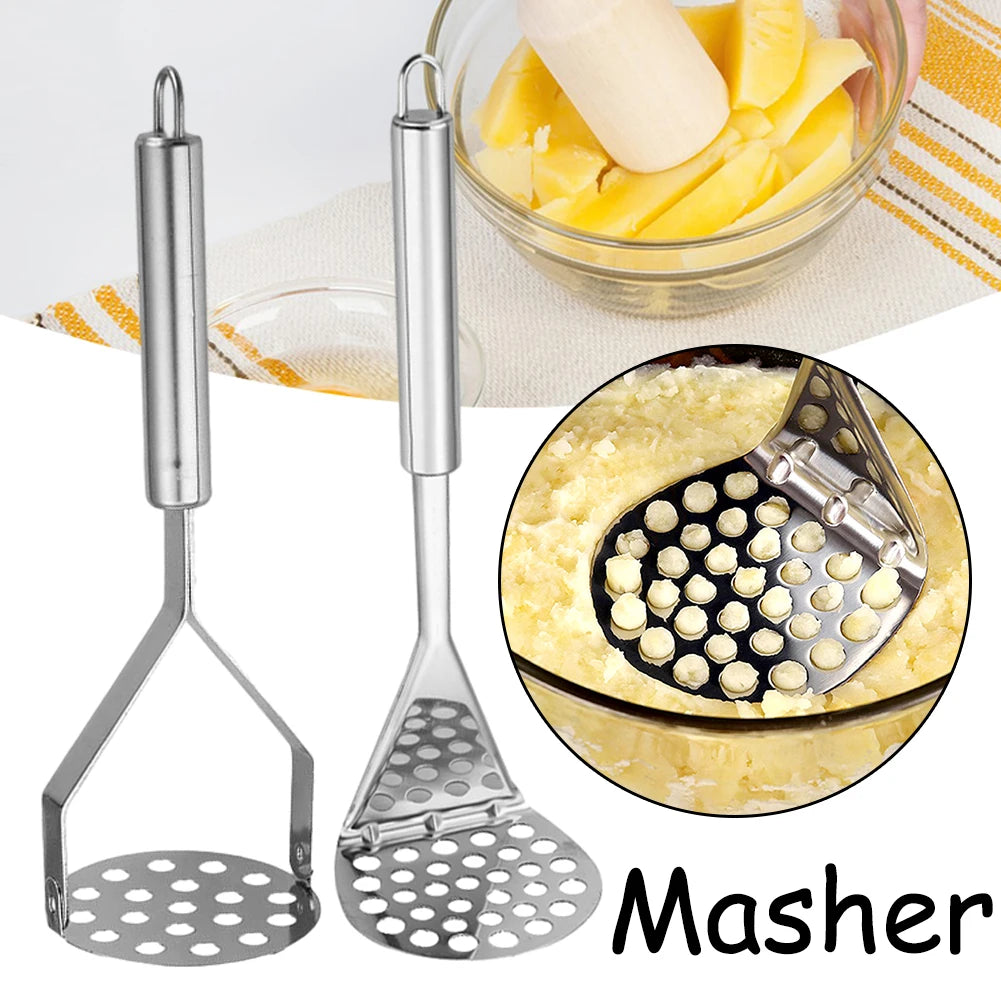 Stainless Steel Potato Masher – Ergonomic Non-Slip Vegetable Press