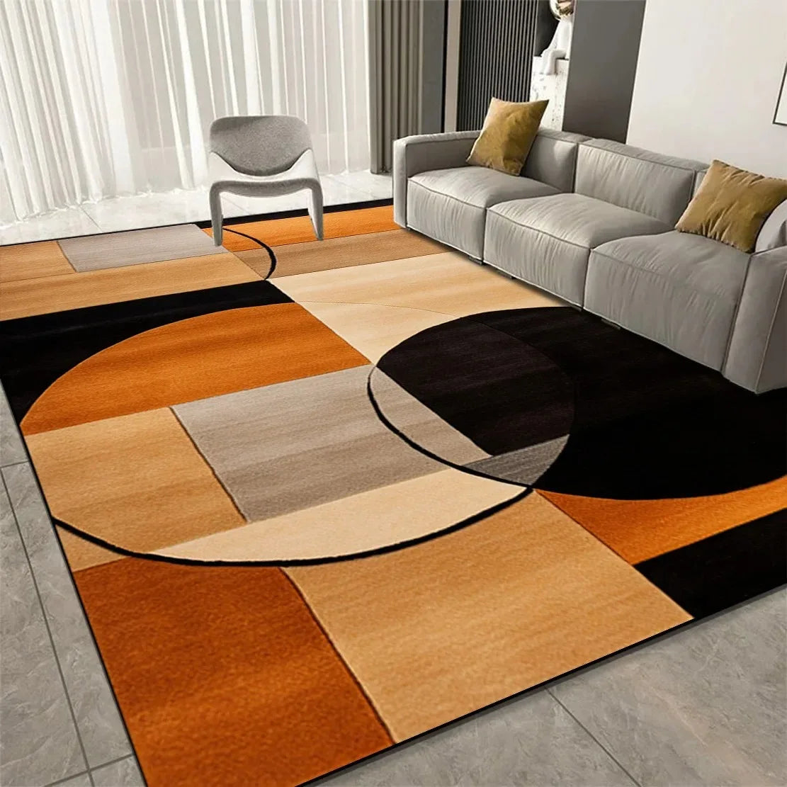 Geometric Print Area Rug – Soft Washable Floor Carpet