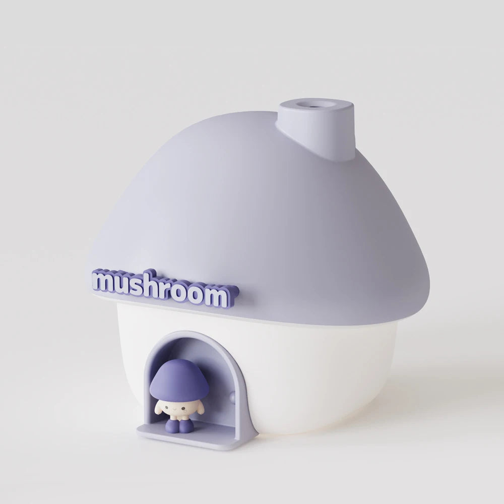 Mushroom House Humidifier – 300ml Aroma Diffuser with Color Light