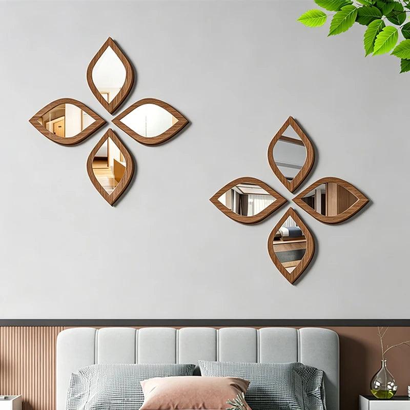 Boho Teardrop Acrylic Mirror Set – 4 Pieces Wall Decor