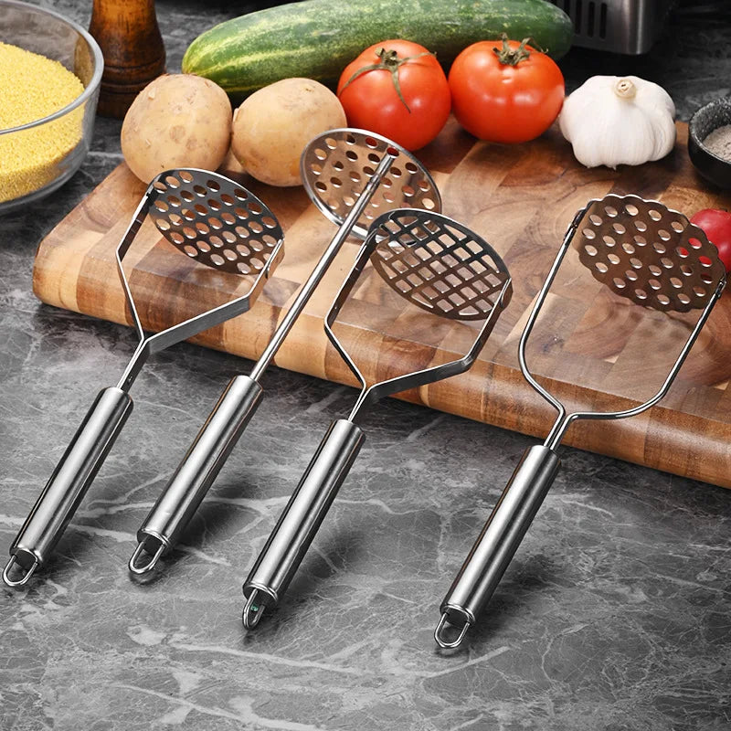 Stainless Steel Potato Masher – Ergonomic Non-Slip Vegetable Press