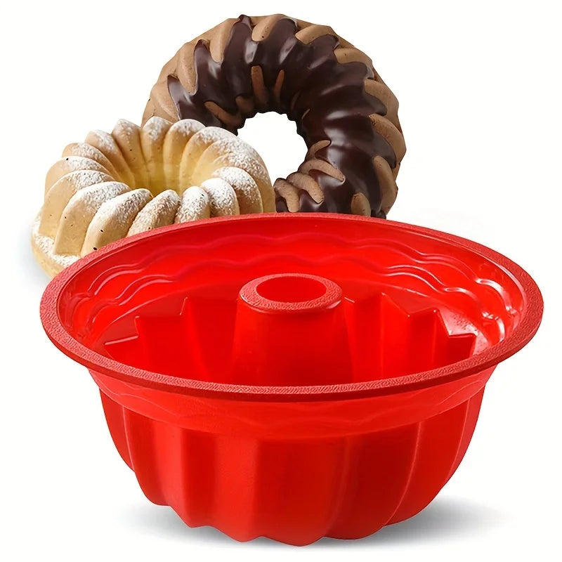 1pc Non-Stick Round Cake Pan, Easy Release Silicone Base for Cakes Bread, 180°C Heat-Resistant Baking Mold, Easy Clean
