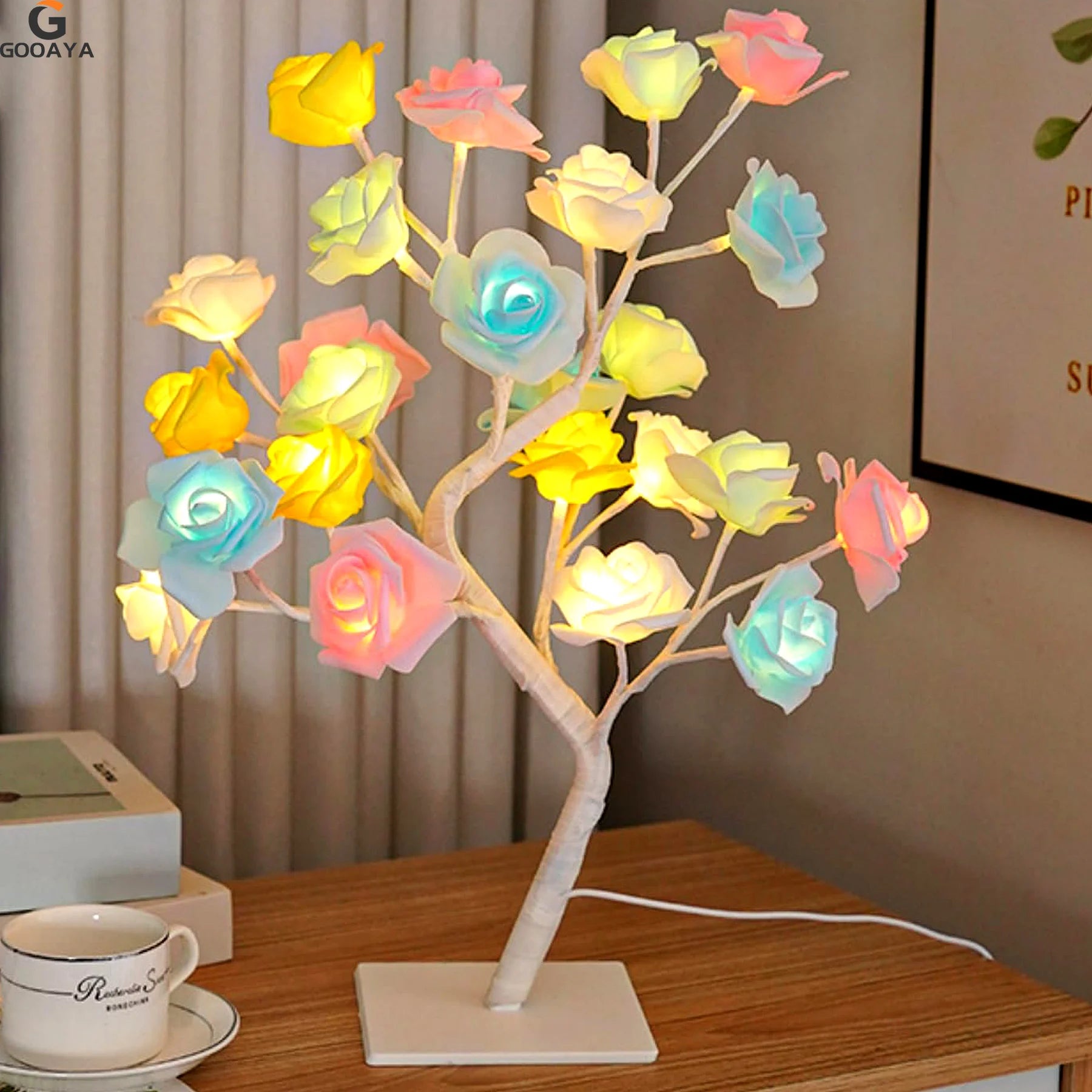 36 LED Ball Table Lamp Switch Christmas Tree Fairy Light Night Lights Home DIY Party Wedding Bedroom Christmas Decoration Gift