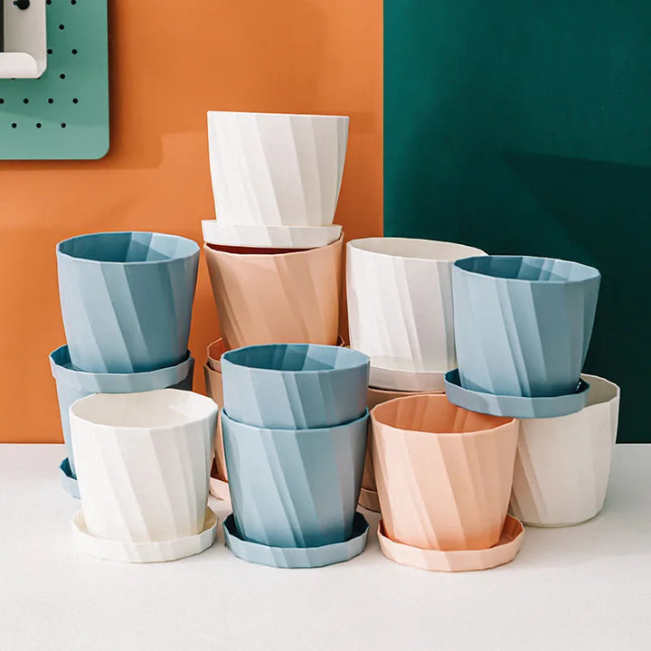 Large Breathable Ceramic-Style Plastic Flower Pot – Simple Modern Design
