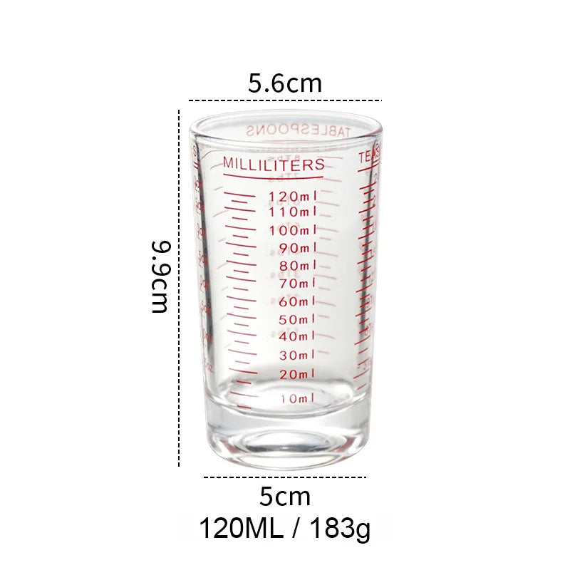 Glass Measuring Cup Set – 120ml Borosilicate, Heat Resistant, Set of 2