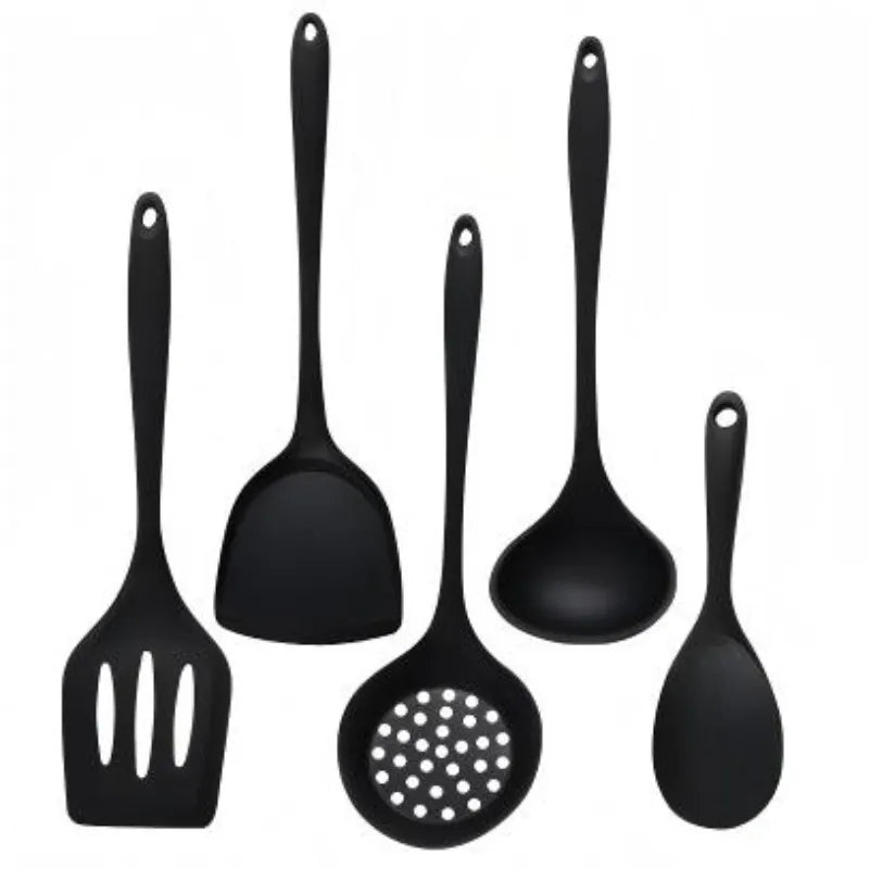Food-Grade Silicone Kitchen Utensils Set – 5 Pcs, Heat Resistant, Non-Stick