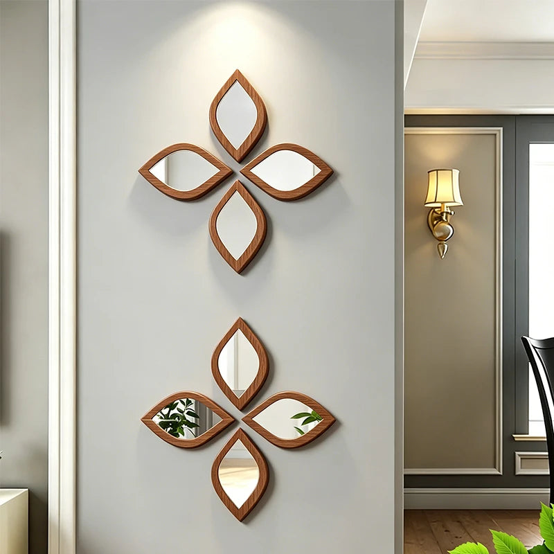 Boho Teardrop Acrylic Mirror Set – 4 Pieces Wall Decor