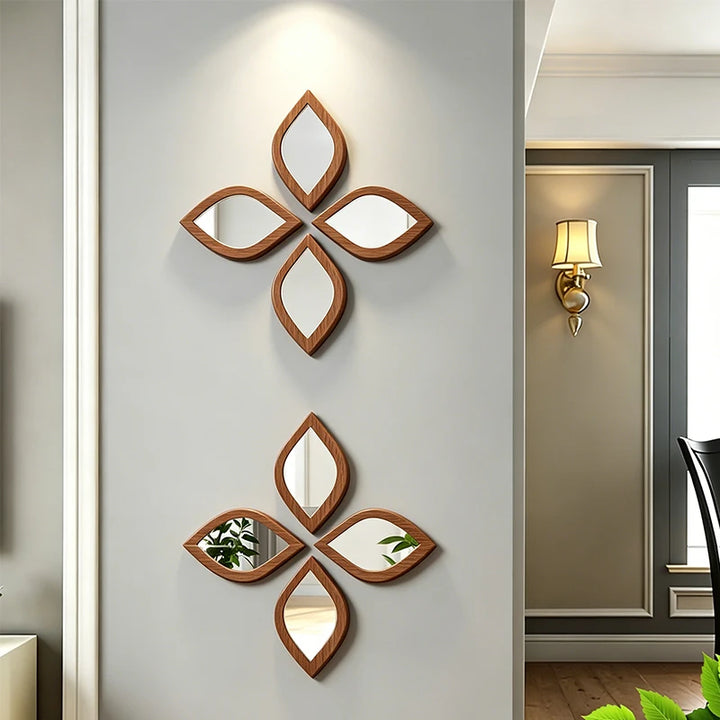 Boho Teardrop Acrylic Mirror Set – 4 Pieces Wall Decor