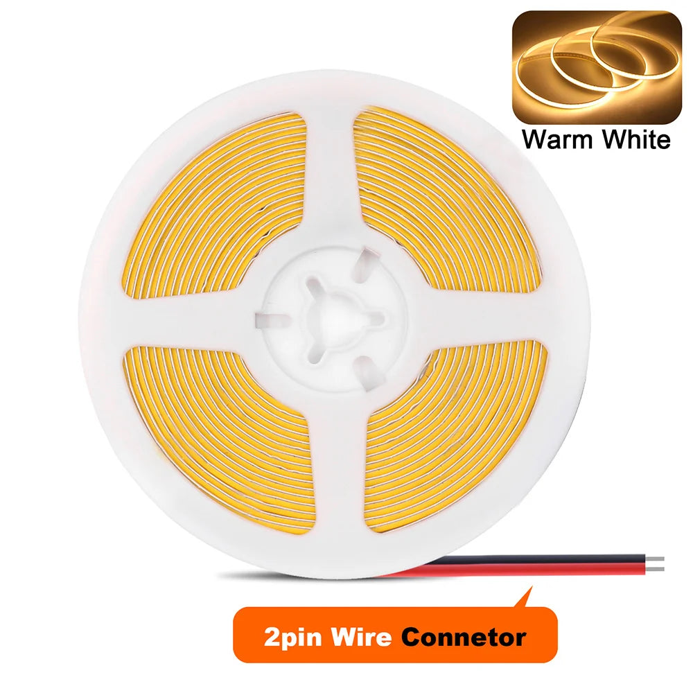 USB 5V COB LED Strip Light – 320 LEDs/m, Flexible Tape, 0.5–5m