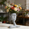 Pensive Girl Face Resin Planter – Aesthetic Sculpture Flower Pot