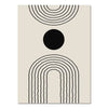 Abstract Boho Geometric Line Canvas Print – Black & Beige