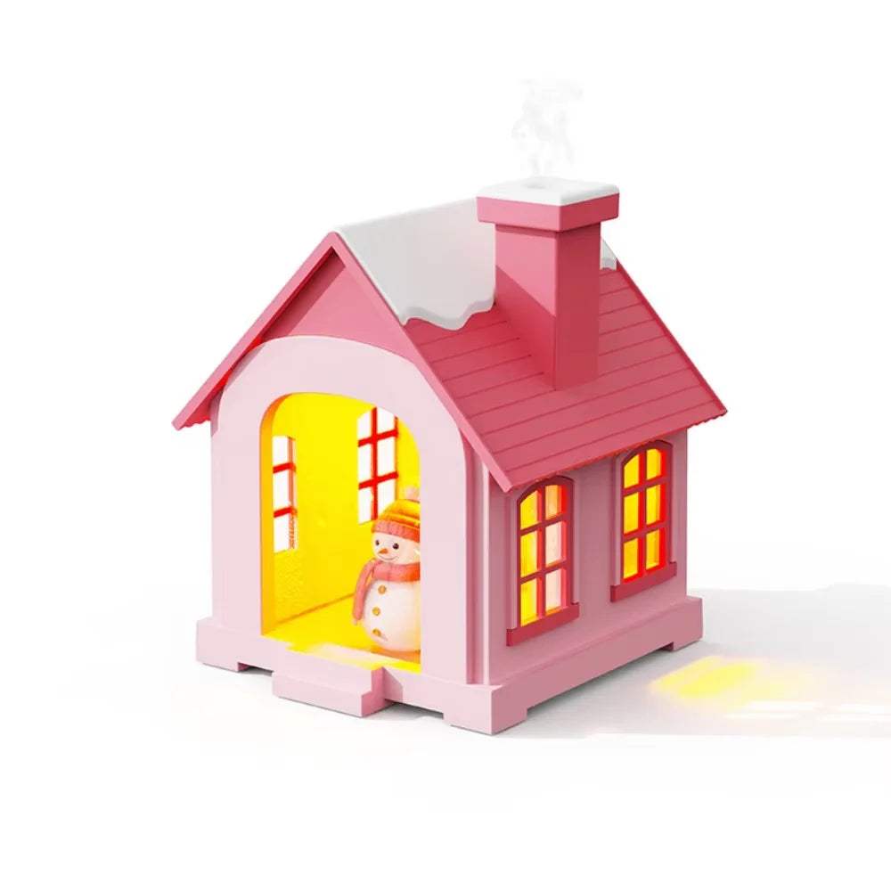 Mushroom House Humidifier – 300ml Aroma Diffuser with Color Light
