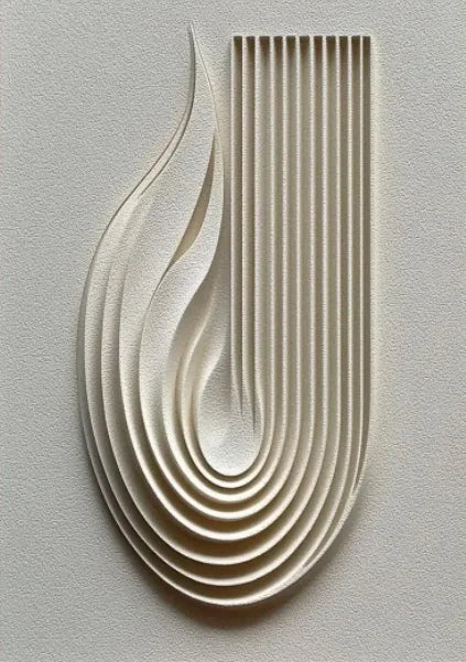 Abstract 3D Relief Beige Geometric Canvas Print – Wabi-Sabi Style