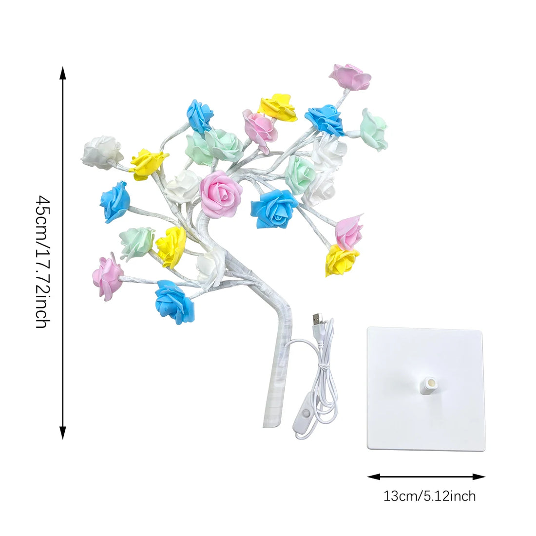 LED Rose Tree Table Lamp – USB & Battery Powered Night Light