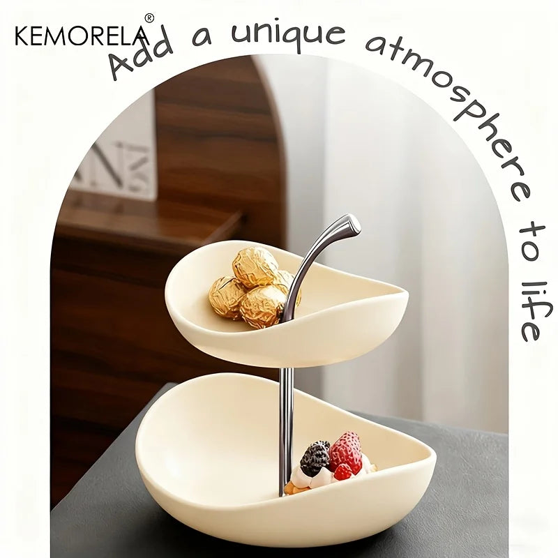 Ceramic 2 or 3-Tier Fruit & Dessert Platter – Elegant Home & Salon Display Stand