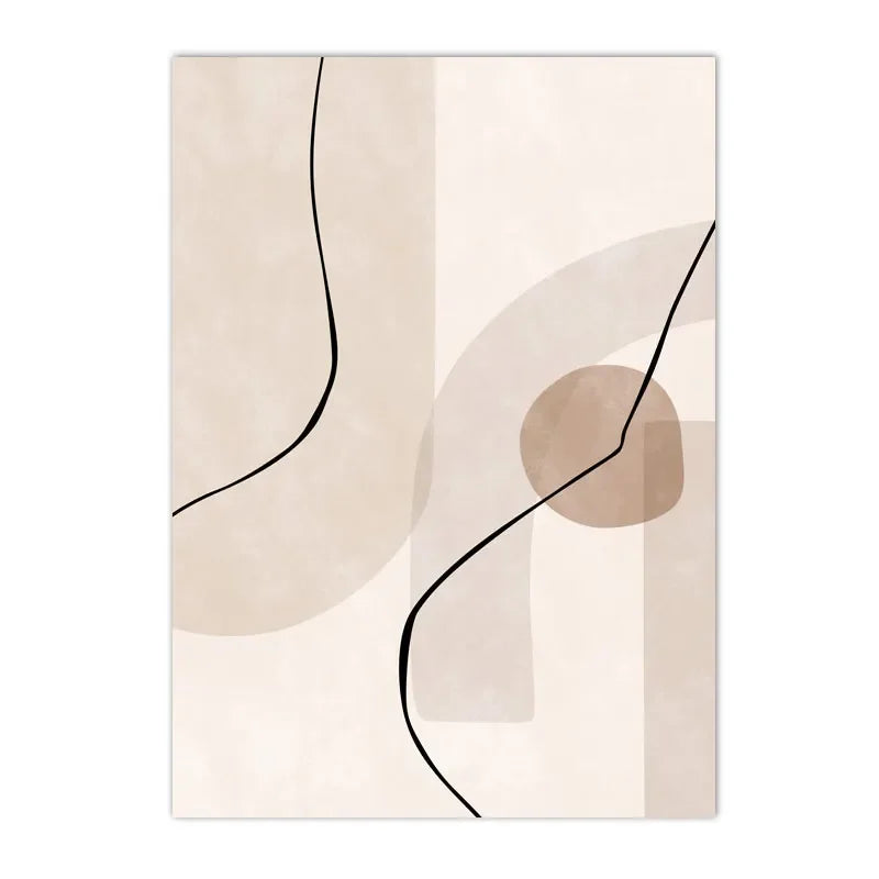 Abstract Boho Geometry Line Canvas Prints – Set of 3