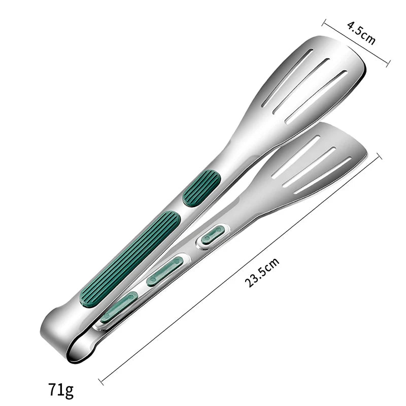 Stainless Steel Non-Slip Food Tongs – Serving Clip for BBQ, Salad & Buffet