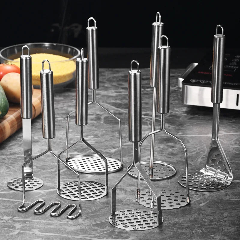 Stainless Steel Potato Masher – Ergonomic Non-Slip Vegetable Press