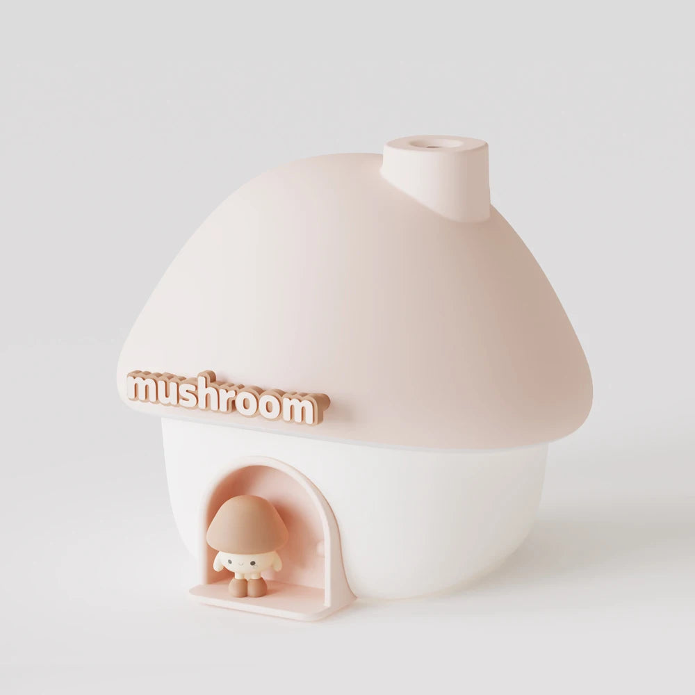 Mushroom House Humidifier – 300ml Aroma Diffuser with Color Light