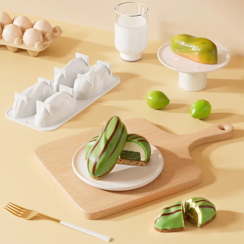 4 6 12-Cell Pistachios Design Silicone Chocolate Mold Food Grade Mousse Cake Mould Kitchen Bakeware Party Dessert Baking Tools