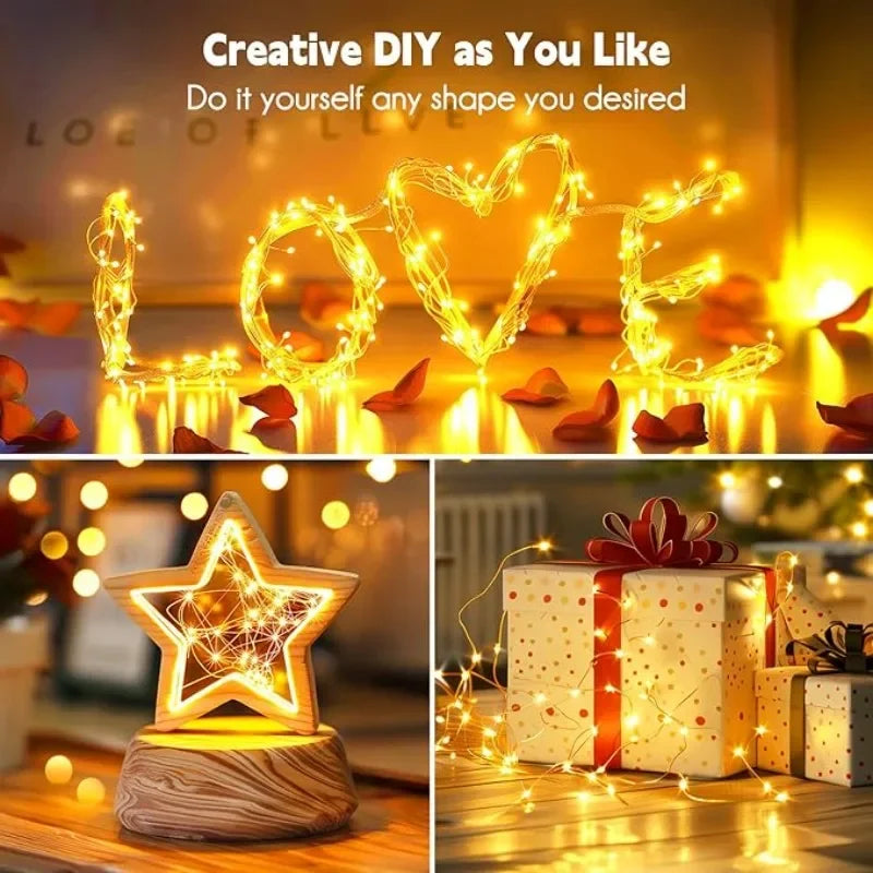 Battery-Operated Fairy String Lights – Waterproof Silver Wire
