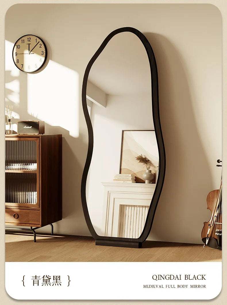Full Length Floor Mirror – Wood & Glass Frame, Medieval Style