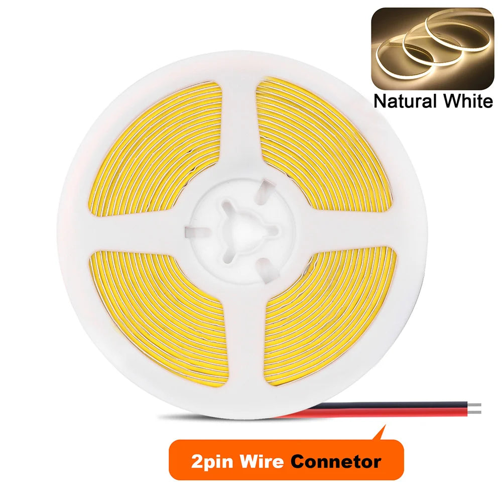 USB 5V COB LED Strip Light – 320 LEDs/m, Flexible Tape, 0.5–5m