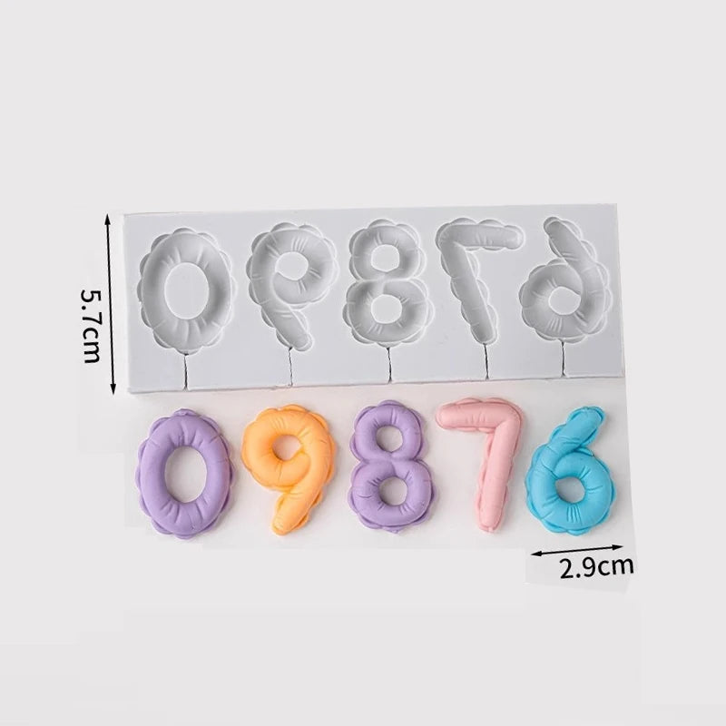 1PCS/2PCS DIY Number Fondant Cake Decorating Silicone Mould Lollipop Chocolate Baking Tool Resin Clay Handmade Gift Making Mold
